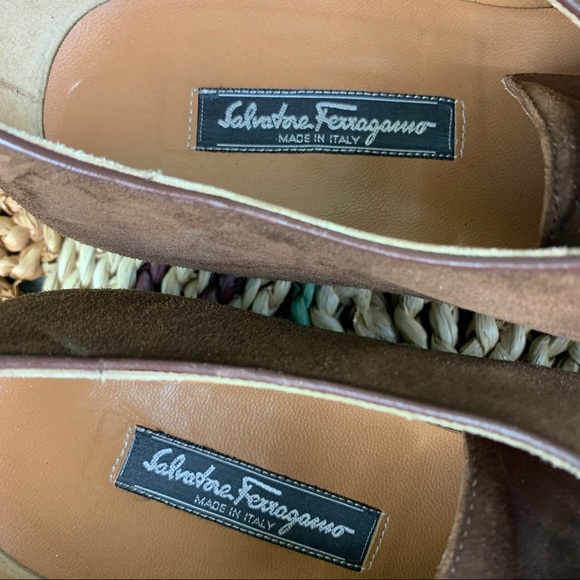 Salvatore Ferragamo Sz 10.5 Wide Mens Brown Suede Leather Monk Strap Loafers main image 11